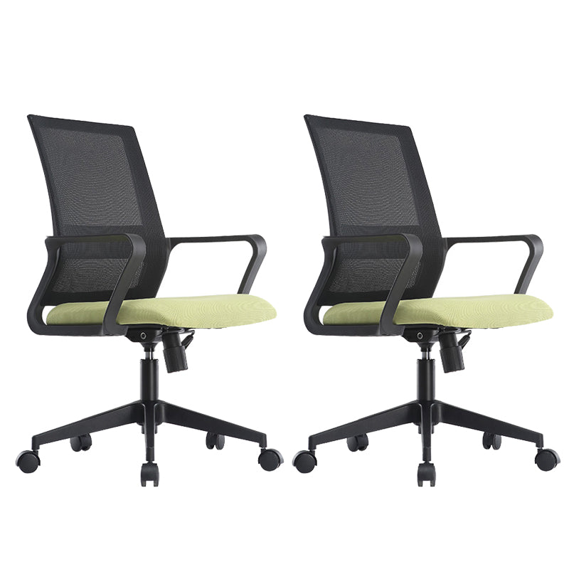 Black Leatherette and Mesh Chair Upholstered Mid-back Task Chair