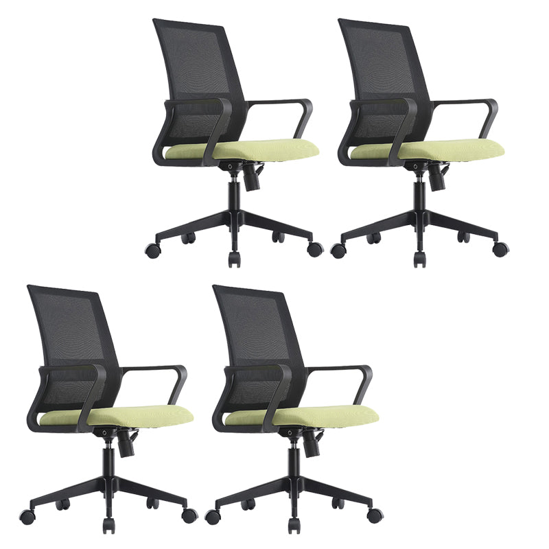 Black Leatherette and Mesh Chair Upholstered Mid-back Task Chair