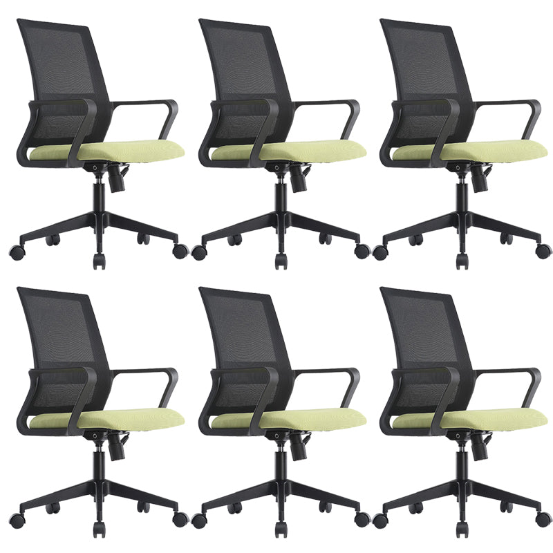 Black Leatherette and Mesh Chair Upholstered Mid-back Task Chair