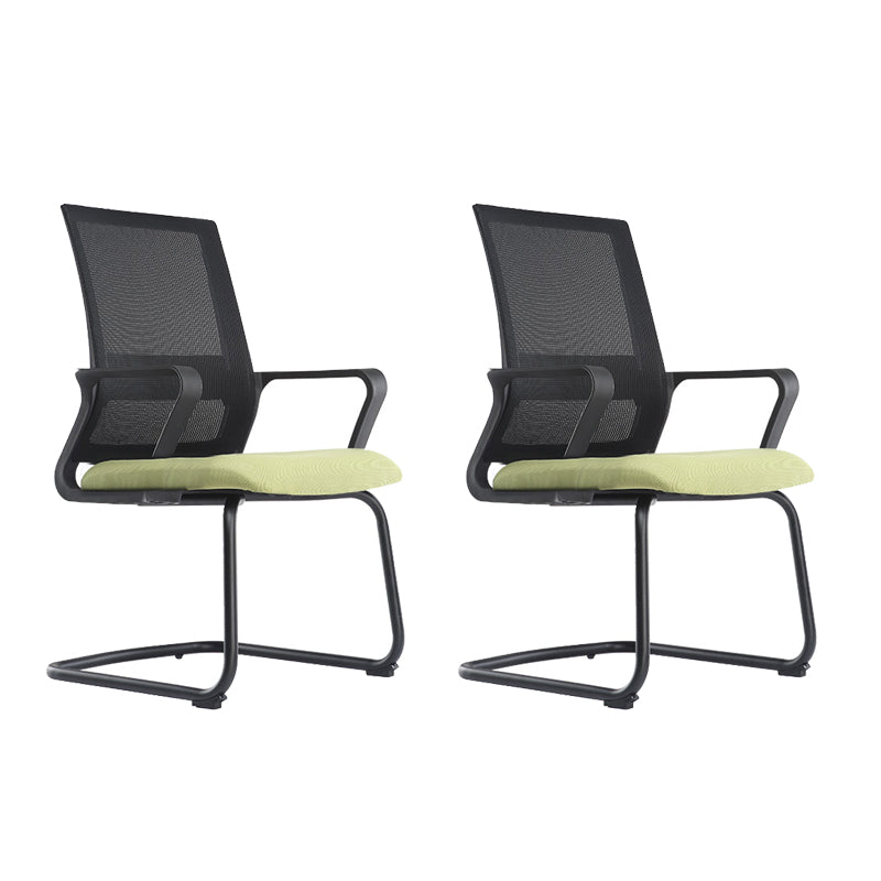 Black Leatherette and Mesh Chair Upholstered Mid-back Task Chair