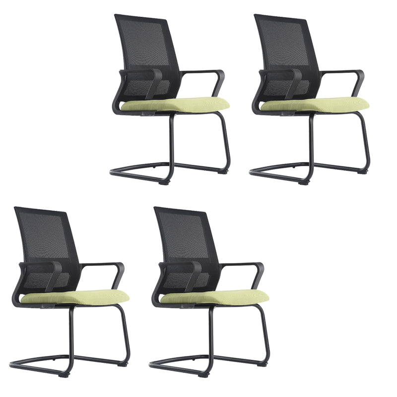 Black Leatherette and Mesh Chair Upholstered Mid-back Task Chair