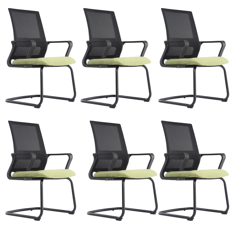 Black Leatherette and Mesh Chair Upholstered Mid-back Task Chair