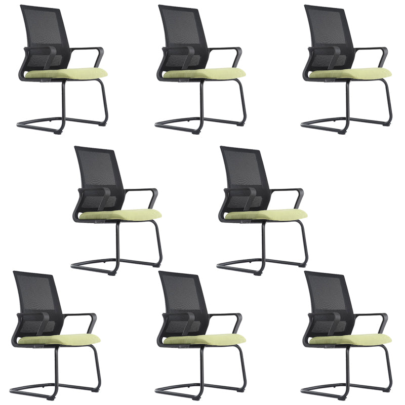 Black Leatherette and Mesh Chair Upholstered Mid-back Task Chair