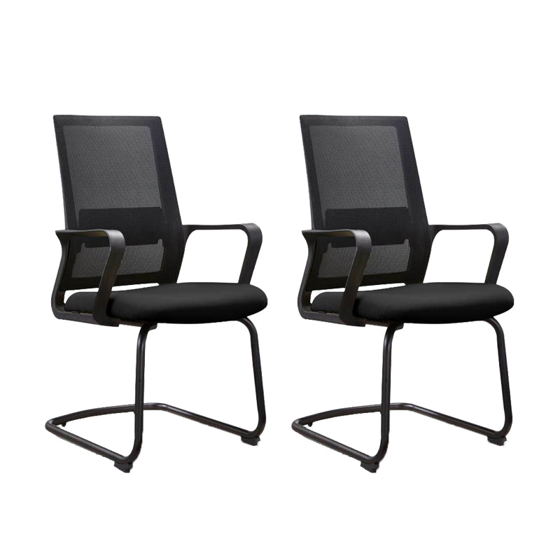 Black Leatherette and Mesh Chair Upholstered Mid-back Task Chair