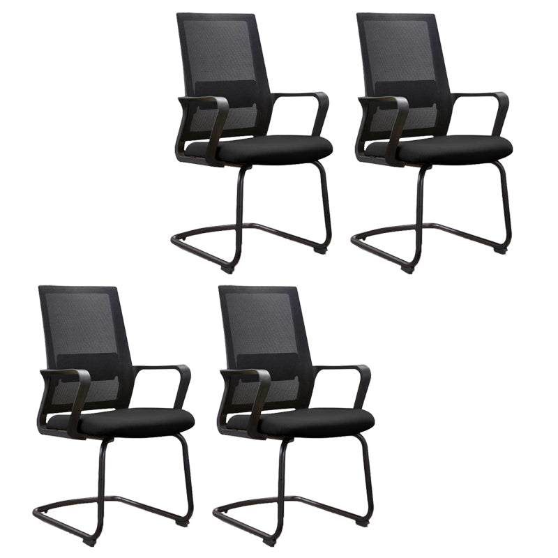 Black Leatherette and Mesh Chair Upholstered Mid-back Task Chair