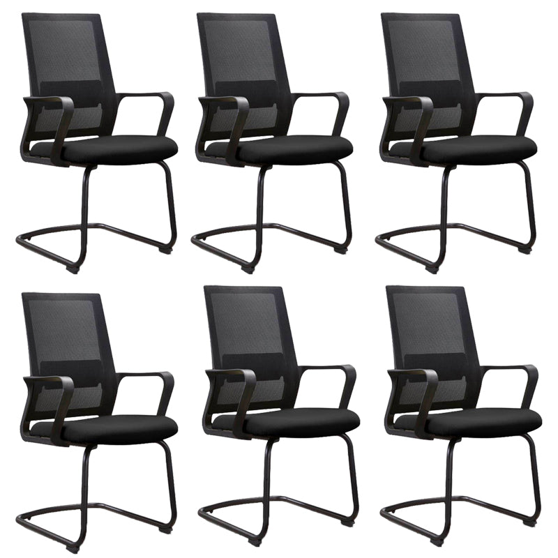 Black Leatherette and Mesh Chair Upholstered Mid-back Task Chair