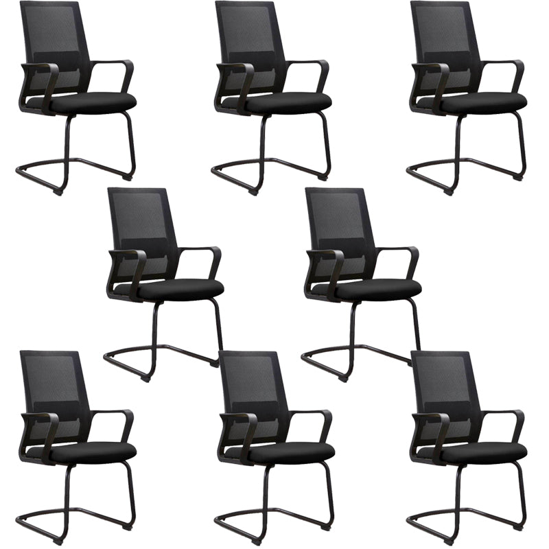 Black Leatherette and Mesh Chair Upholstered Mid-back Task Chair