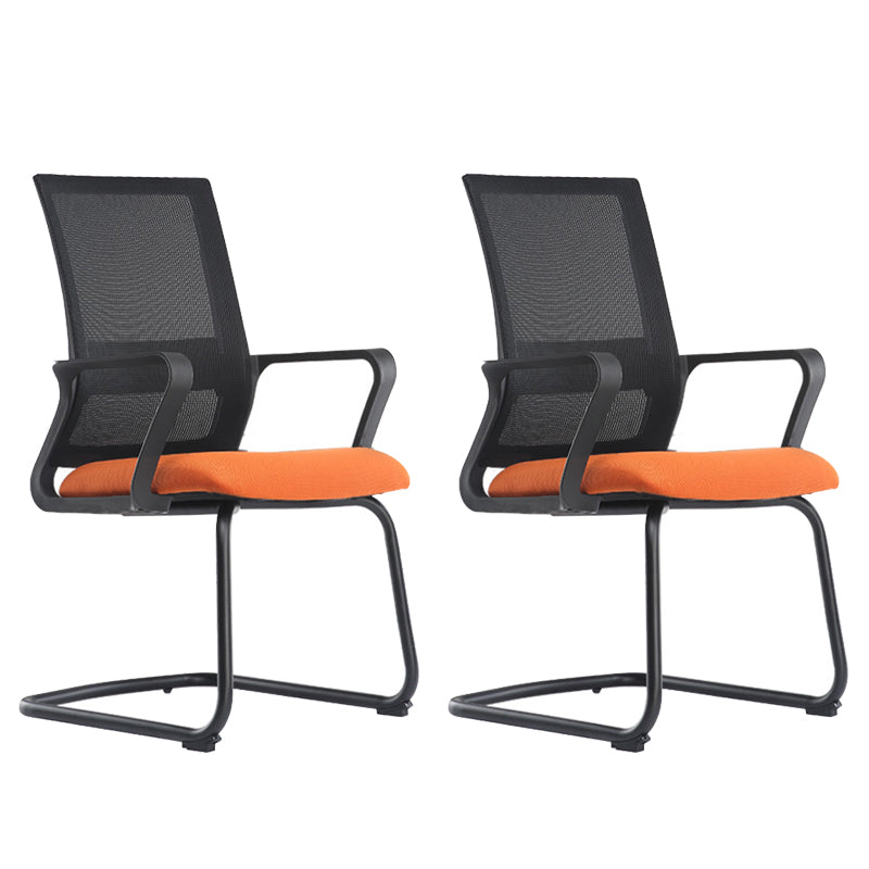 Black Leatherette and Mesh Chair Upholstered Mid-back Task Chair