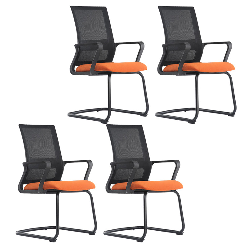 Black Leatherette and Mesh Chair Upholstered Mid-back Task Chair