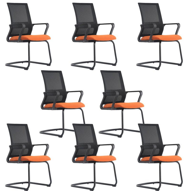 Black Leatherette and Mesh Chair Upholstered Mid-back Task Chair