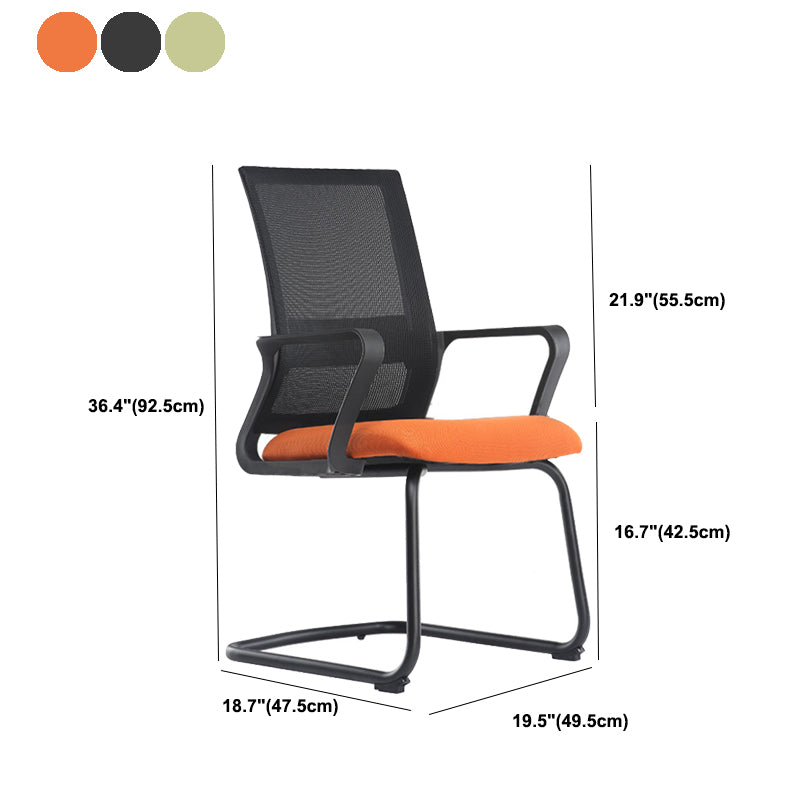 Black Leatherette and Mesh Chair Upholstered Mid-back Task Chair