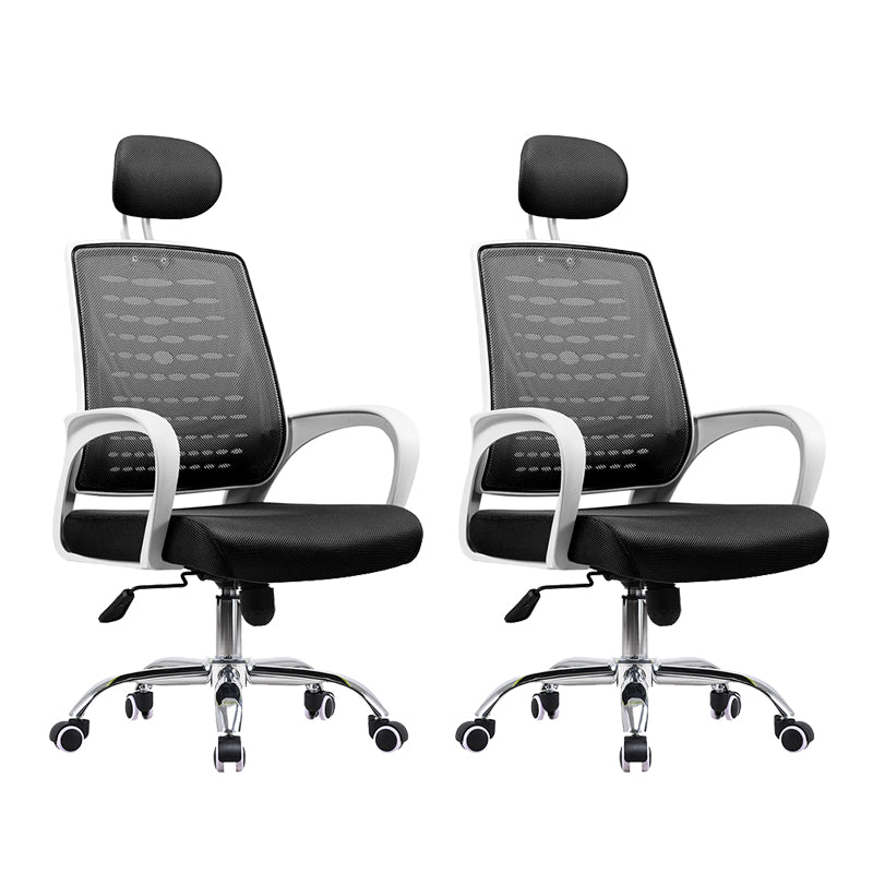 Modern Fixed Arms Office Chair Steel Slide Adjustable Office Chair