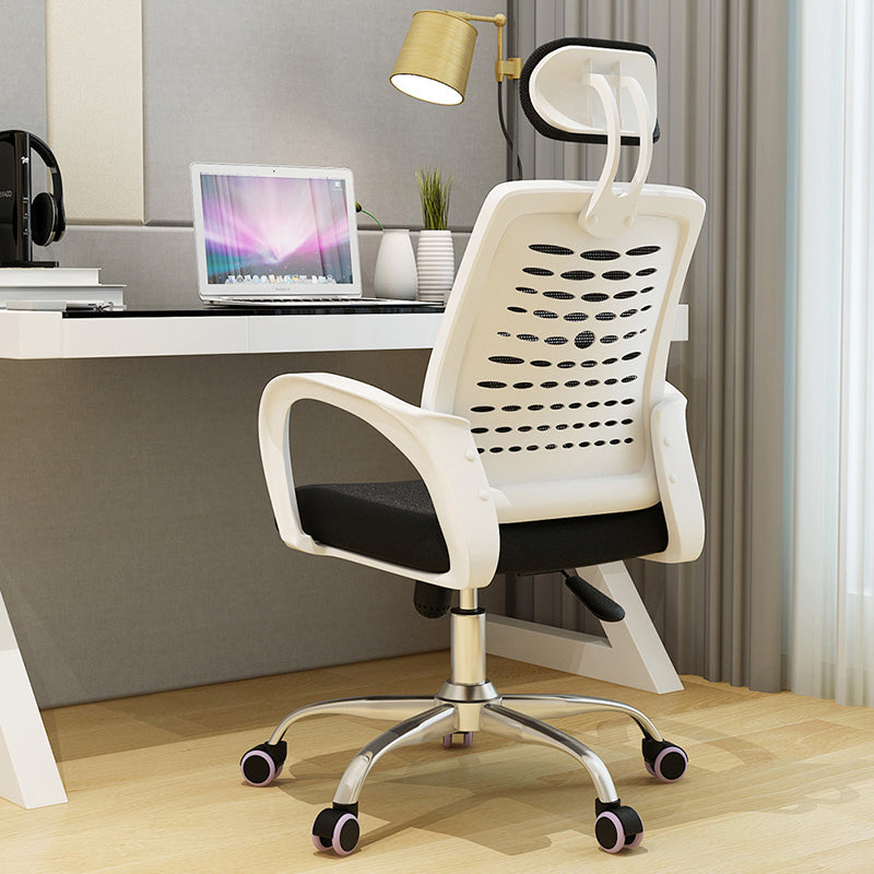 Modern Fixed Arms Office Chair Steel Slide Adjustable Office Chair