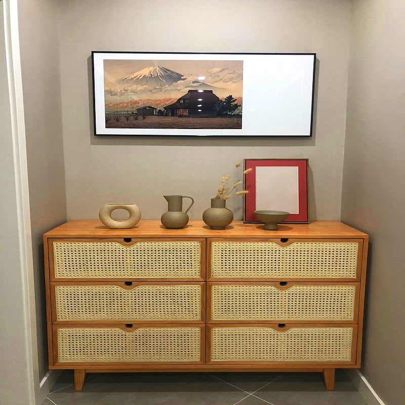 Rattan Living Room Sideboard Cabinet Modern Buffet Server Cabinet with Drawer