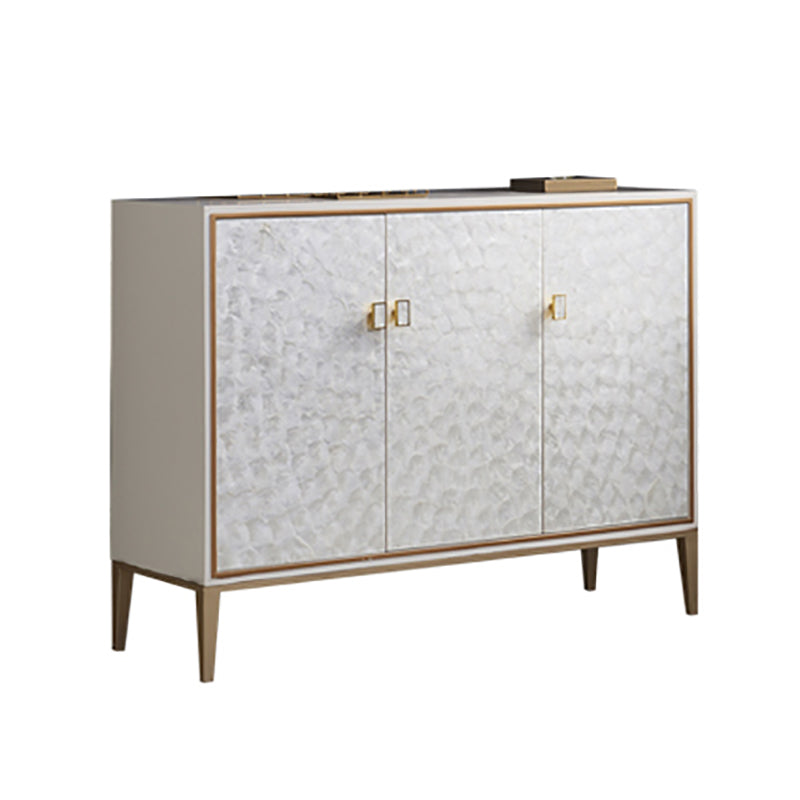 Glam Living Room Dining Buffet Engineered Wood and Metal Cabinets Sideboard Table