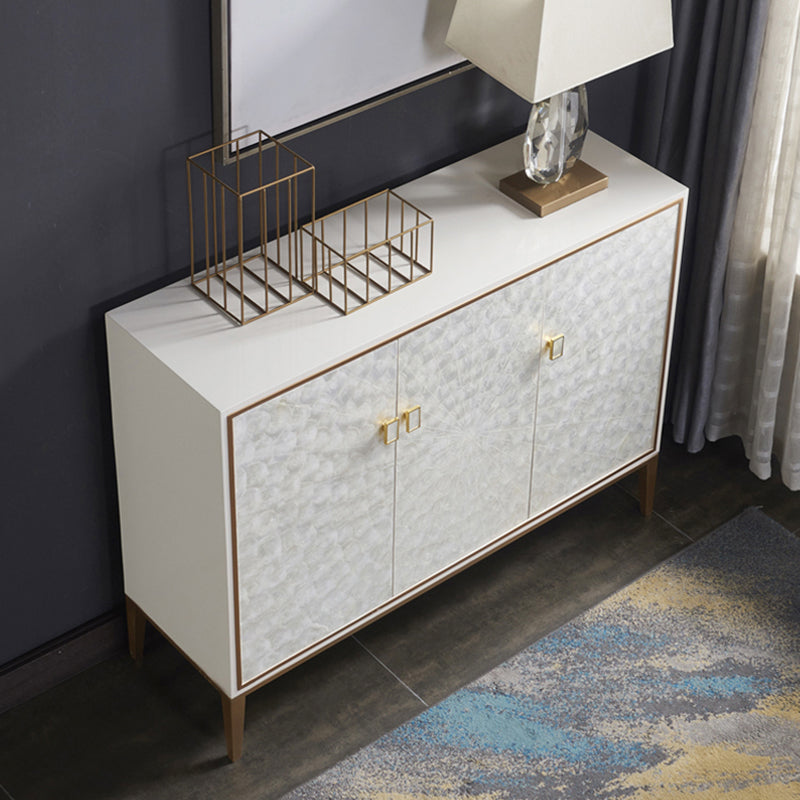 Glam Living Room Dining Buffet Engineered Wood and Metal Cabinets Sideboard Table