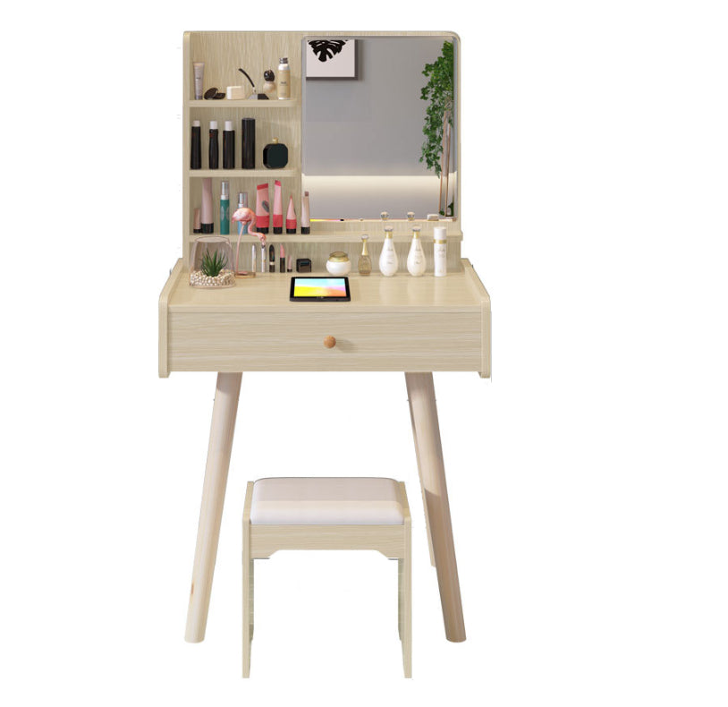 Wood Makeup Vanity Table Modernism 1/3-Drawer Vanity Table Set