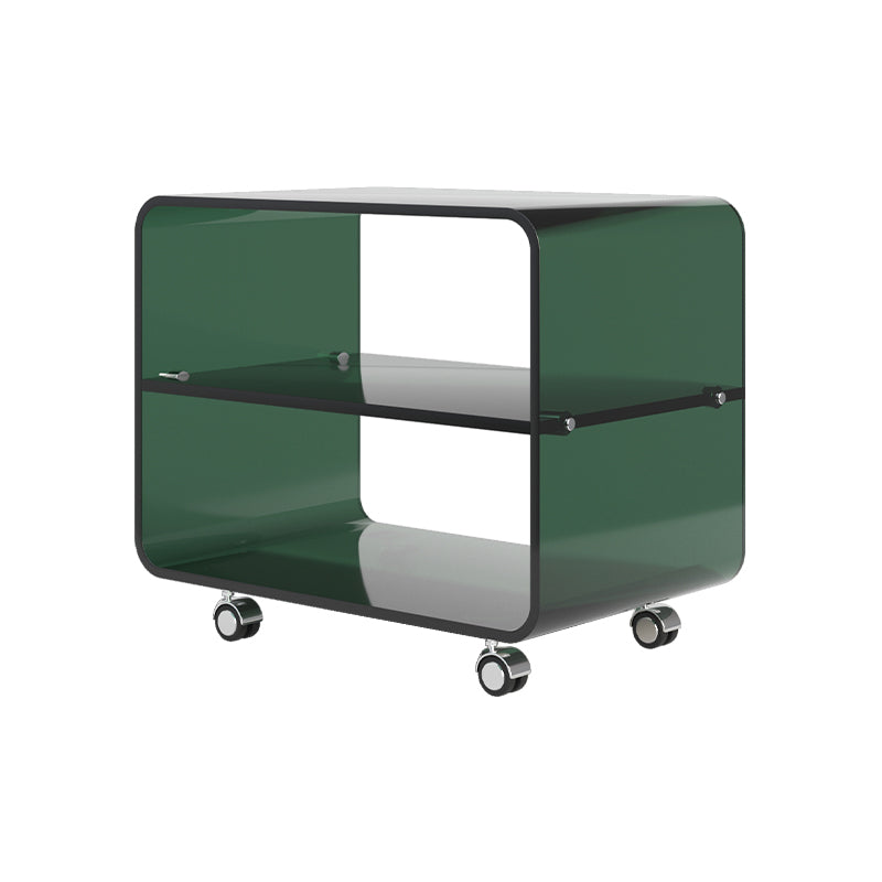 Modern Acrylic Bed Nightstand Open Storage Accent Table Nightstand