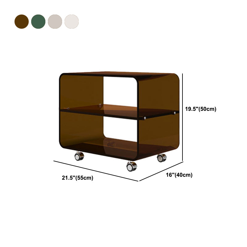 Modern Acrylic Bed Nightstand Open Storage Accent Table Nightstand