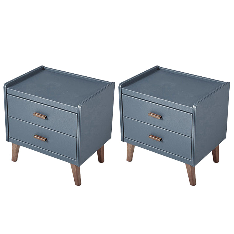 Wood and Stone Bedside Cabinet Modern Drawers Included Night Table Drawer Storage