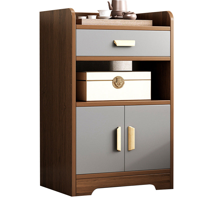 Contemporary Wooden Bedside Cabinet Lower Shelf Night Table for Bedroom