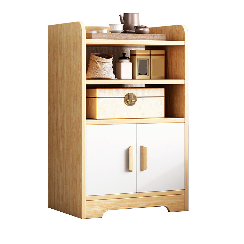 Contemporary Wooden Bedside Cabinet Lower Shelf Night Table for Bedroom