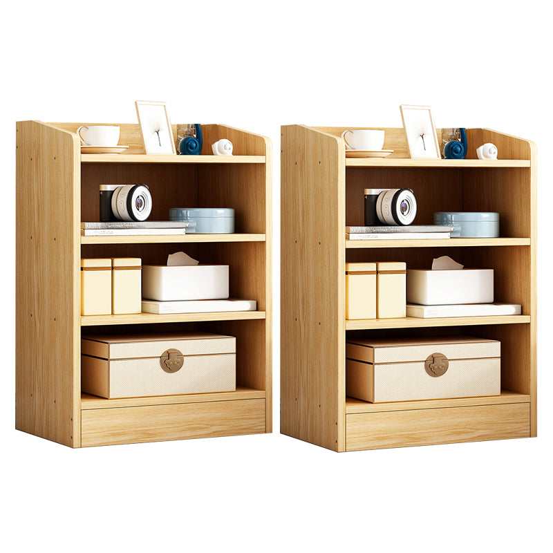 Contemporary Wooden Bedside Cabinet Lower Shelf Night Table for Bedroom