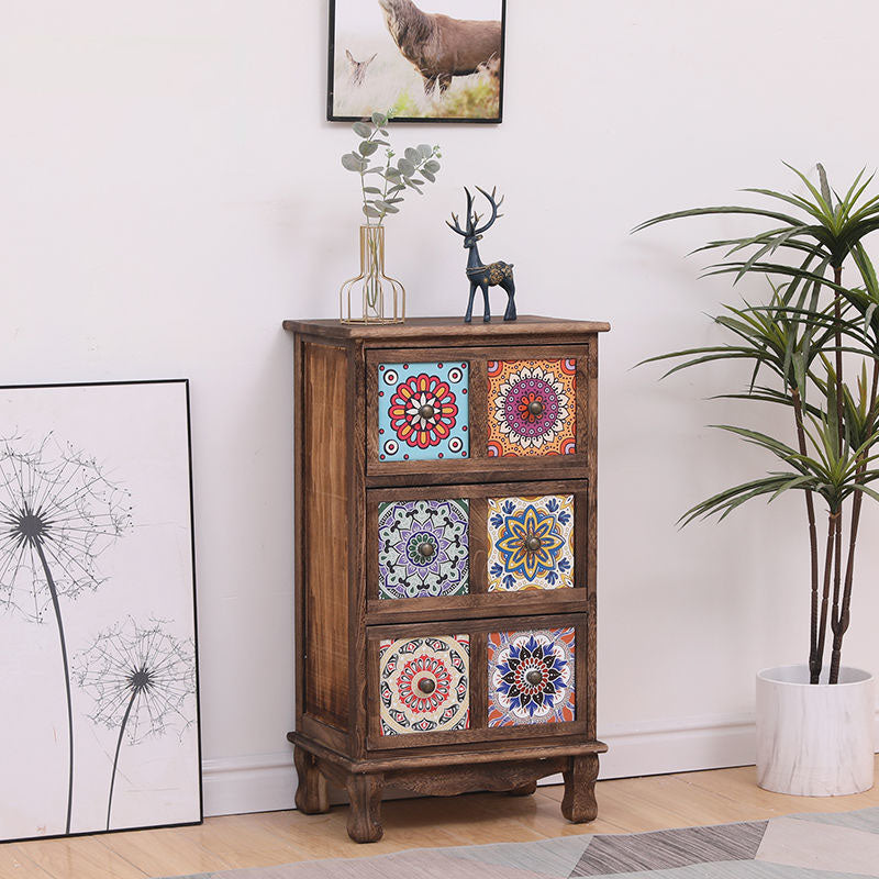 12" W Storage Chest Dresser Vertical Wood Storage Chest with Drawers for Bedroom