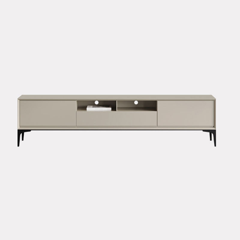 Modern Stone & Wood TV Stand 18.11" H 3/4-Drawer TV Console with Shelves