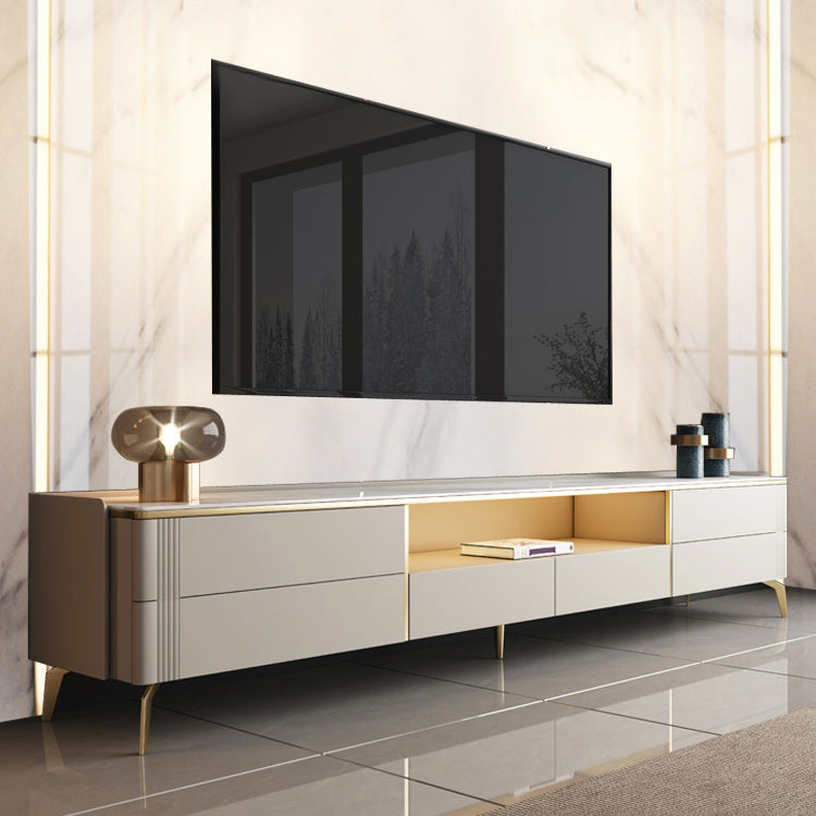 Luxurious Stone TV Stand Console 4 Drawers TV Console with Shelf