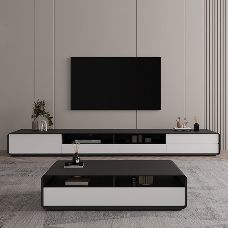 Scandinavian 4-Drawer TV Media Stand Solid Wood TV Stand Console