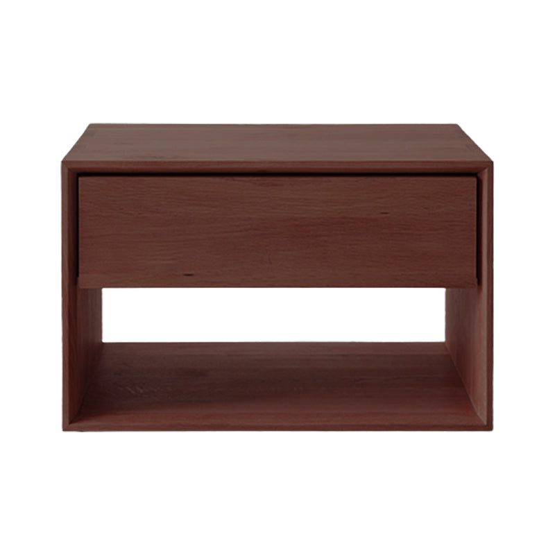 Pearl Wood Bedside Cabinet 1 Drawer Contemporary Open Storage Bed Nightstand