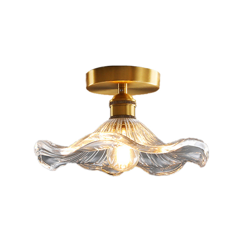 American Style Ceiling Lamp 1-Light Ceiling Mount Light with Glass Shade for Aisle