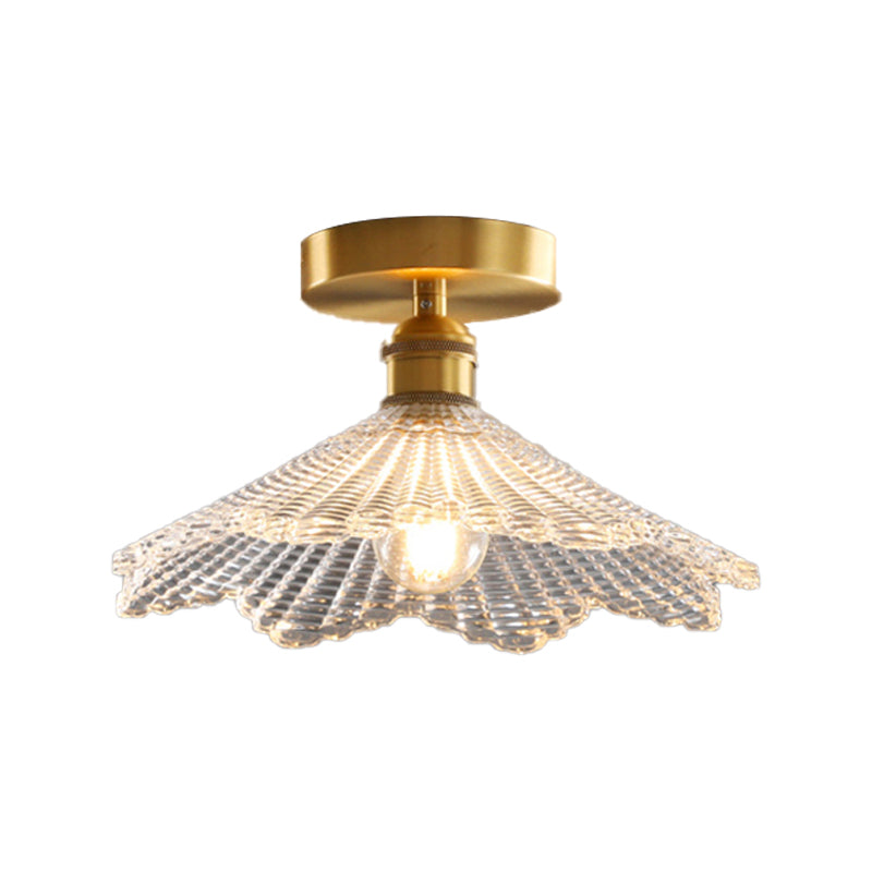 American Style Ceiling Lamp 1-Light Ceiling Mount Light with Glass Shade for Aisle