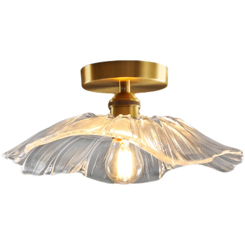 American Style Ceiling Lamp 1-Light Ceiling Mount Light with Glass Shade for Aisle