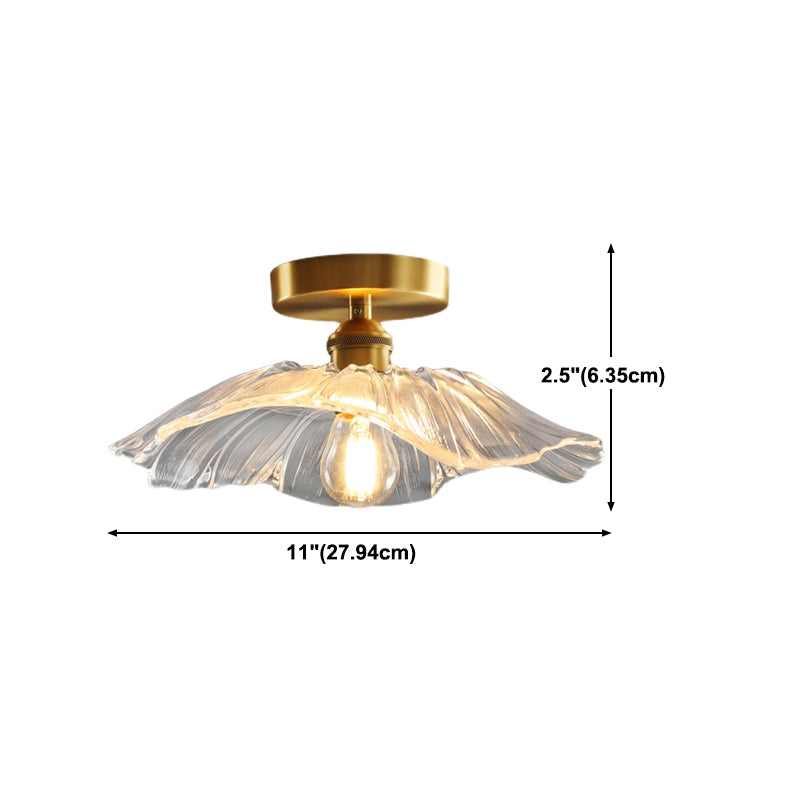 American Style Ceiling Lamp 1-Light Ceiling Mount Light with Glass Shade for Aisle