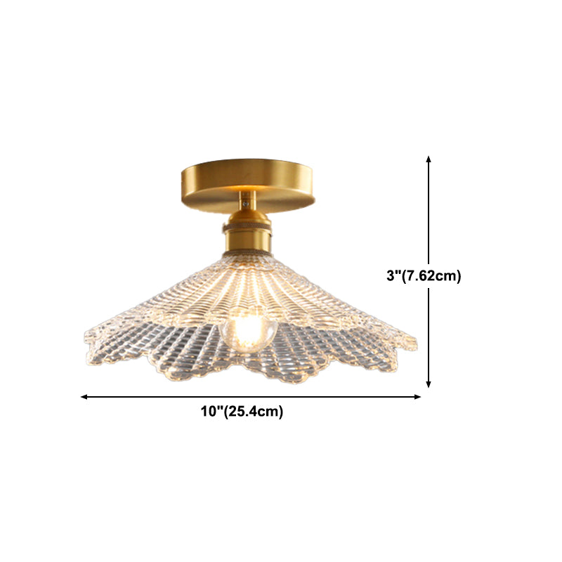 American Style Ceiling Lamp 1-Light Ceiling Mount Light with Glass Shade for Aisle