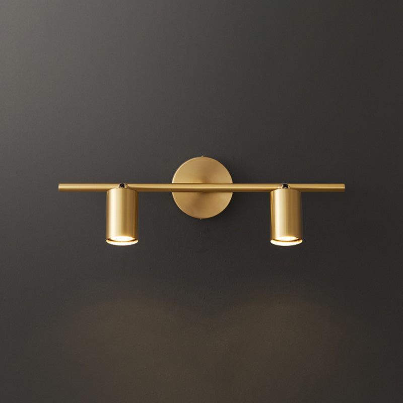 Solid Brass Bath Sconce Post Modern 1 / 2 Lights Bathroom Lighting in Black / Gold