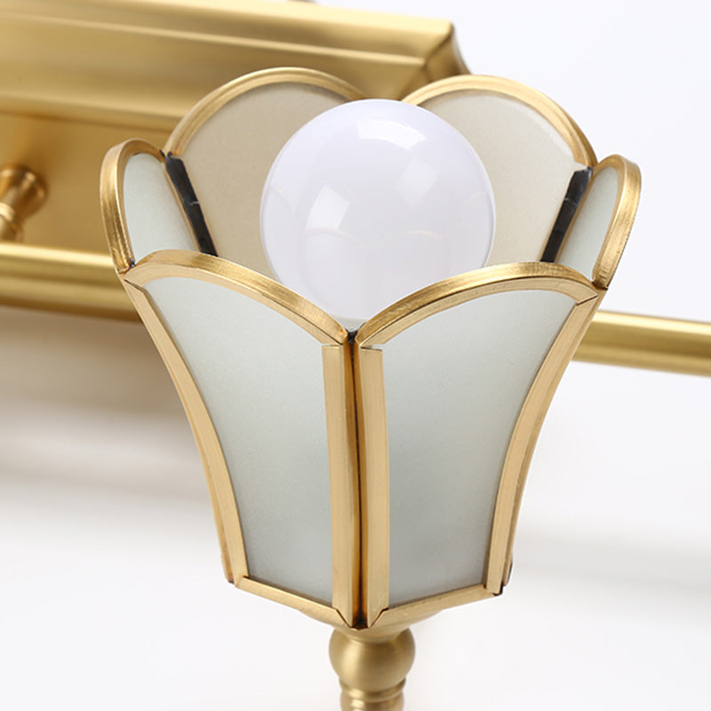 American Style Vanity Light Bell Shape Vanity Lamp with Glass Shade for Shower Room