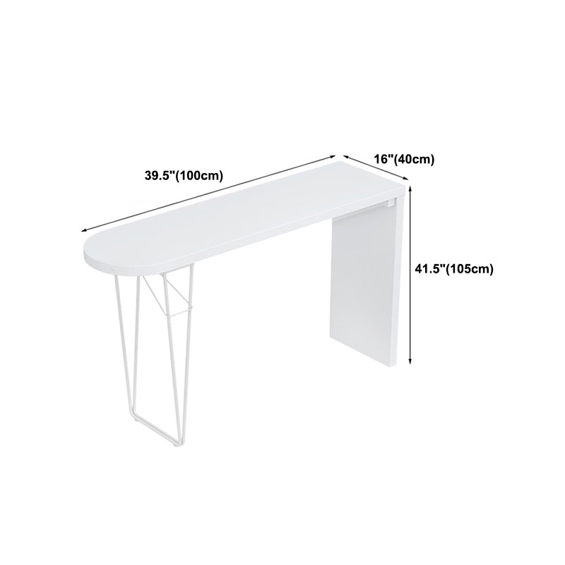 Specialty White Wood Top Bar Table Modern Pub Table for Living Room