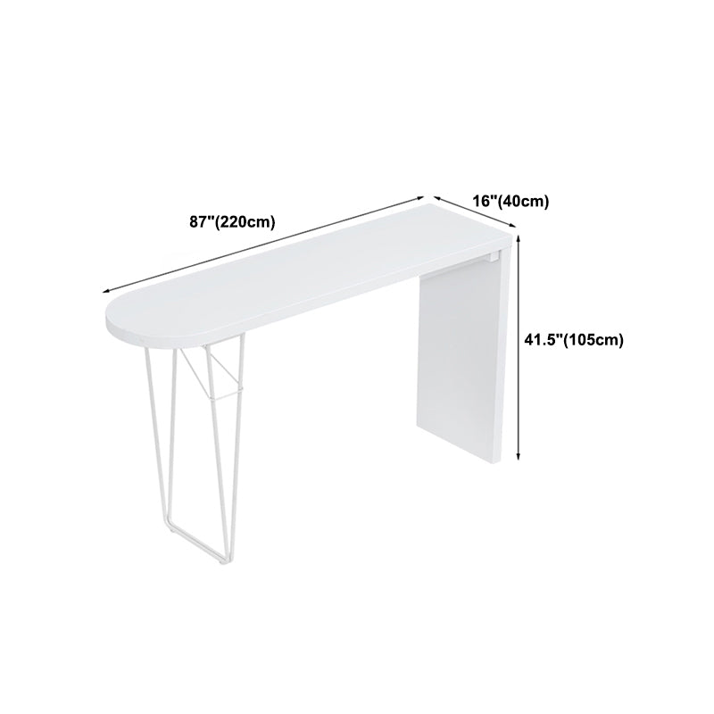 Specialty White Wood Top Bar Table Modern Pub Table for Living Room