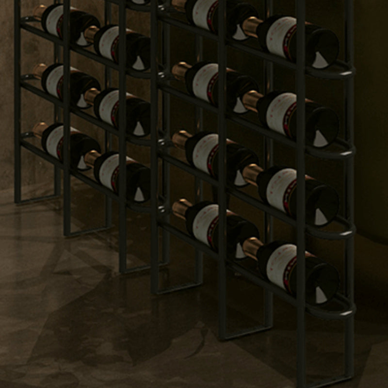 Industrial Wine Bottle Holder Floor Wine Rack in Matte Black
