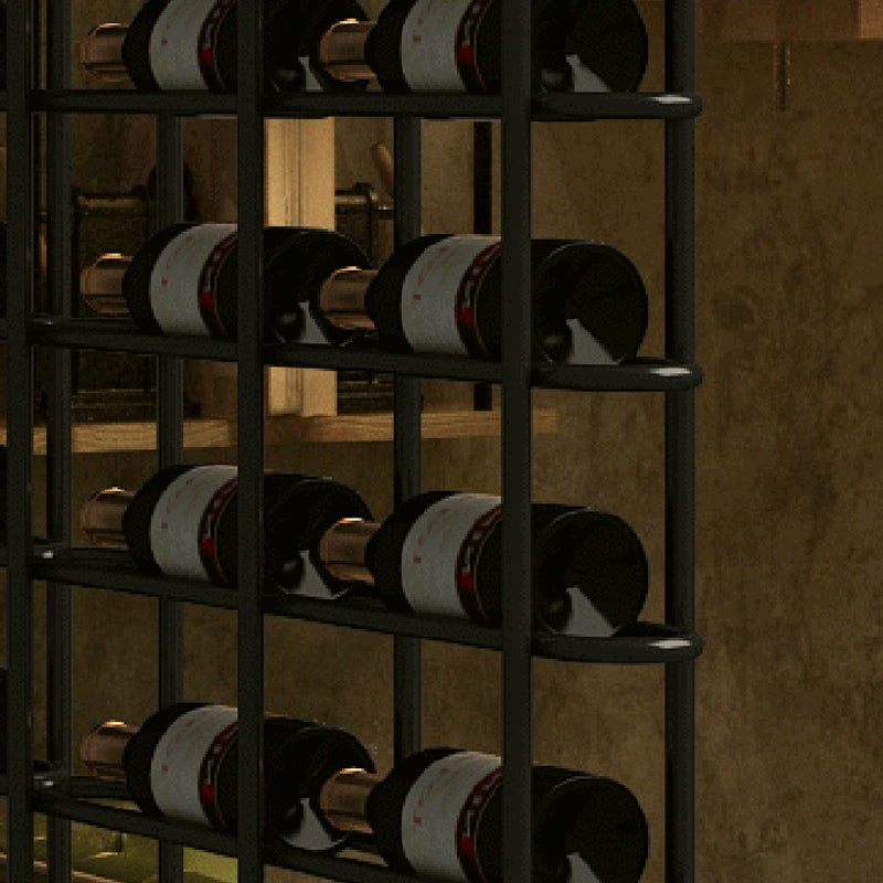 Industrial Wine Bottle Holder Floor Wine Rack in Matte Black