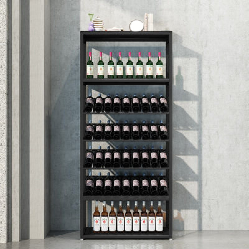 Industrial Iron Bottle Wine Rack Simple Floor Bottle Holder with Wine Storage