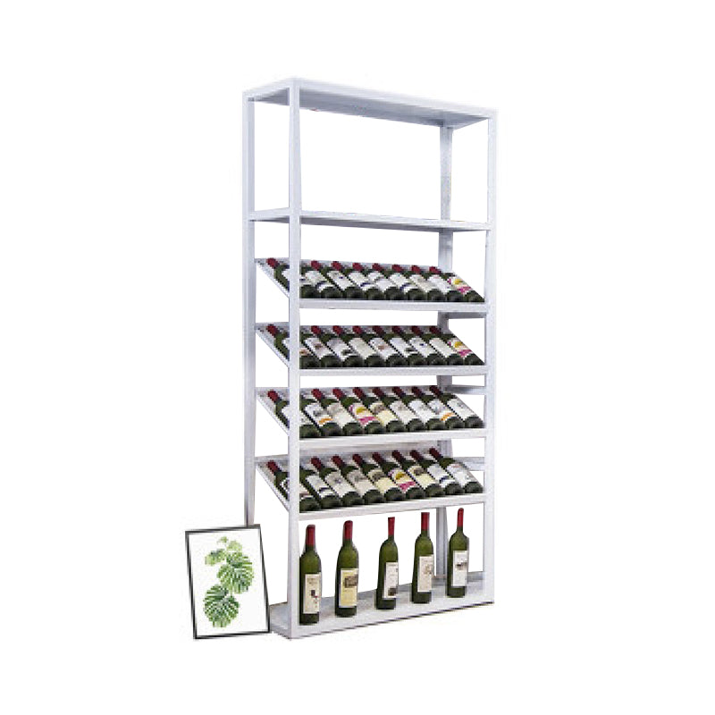 Industrial Iron Bottle Wine Rack Simple Floor Bottle Holder with Wine Storage