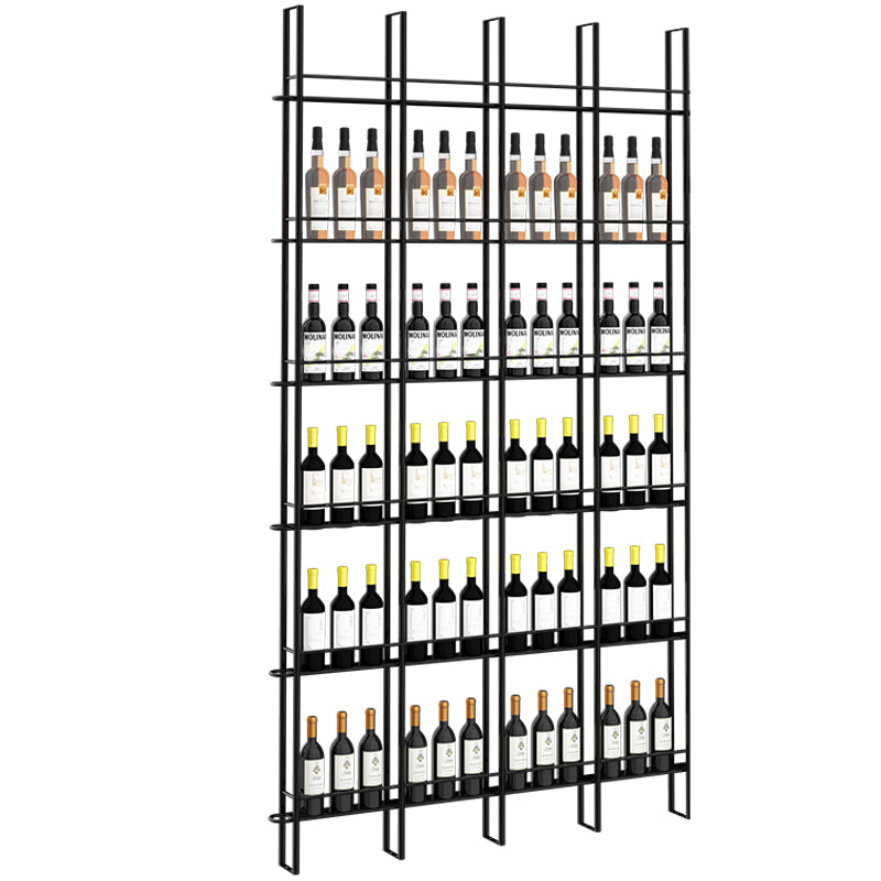 Modern Floor Wine Bottle & Glass Rack Metal Wine Rack with Wine Storage