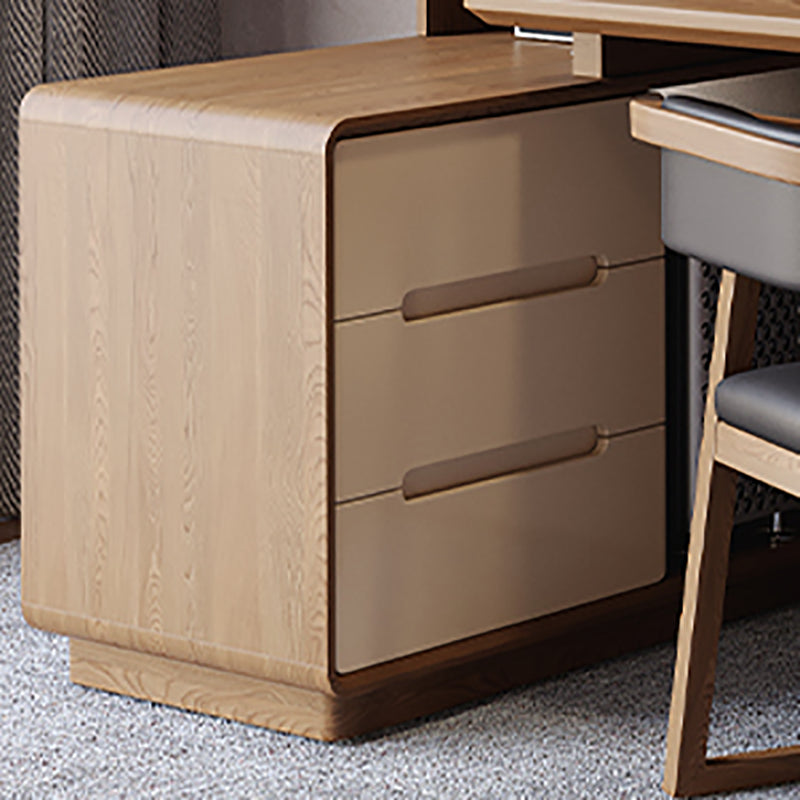 Contemporary L-Shape Office Desk Solid Wood Computer Desk for Home