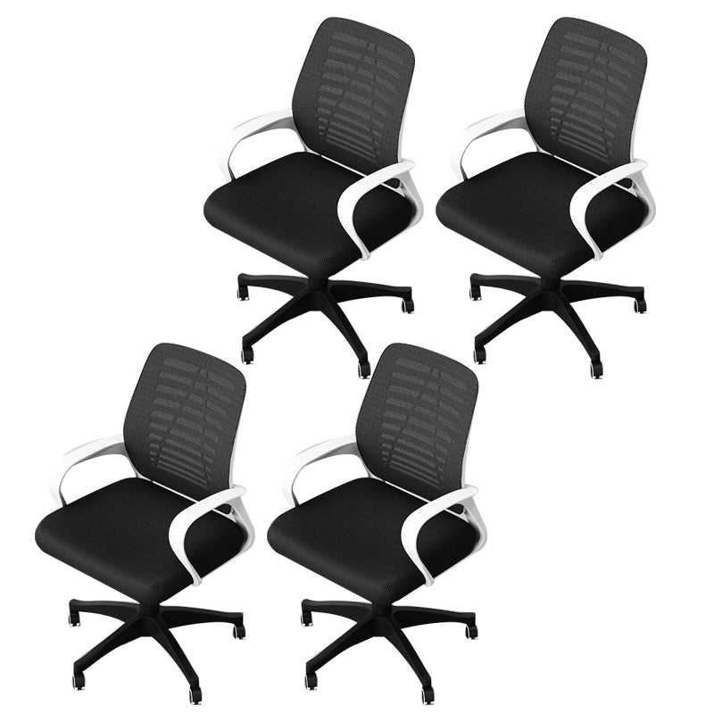 Modern Fixed Arms Office Chair Black Adjustable Slide Office Chair