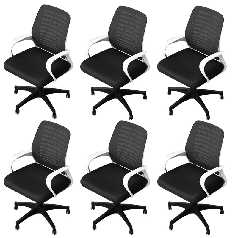 Modern Fixed Arms Office Chair Black Adjustable Slide Office Chair