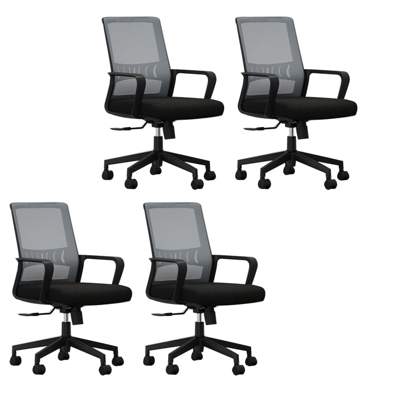 Contemporary Tilt Mechanism Office Chair with Arms and Wheels Chair